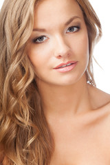 Fototapeta premium blonde woman with curly hairs