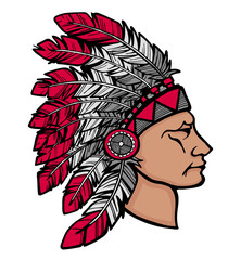 Native American man in headdress