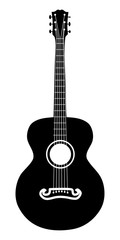 Obraz na płótnie Canvas Acoustic guitar silhouette