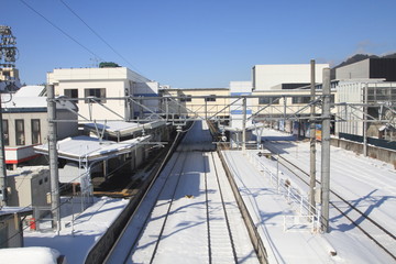 Fototapeta na wymiar Railway in snow