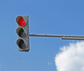 Red color on the traffic light