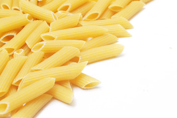 pasta - penne rigate isolated on white