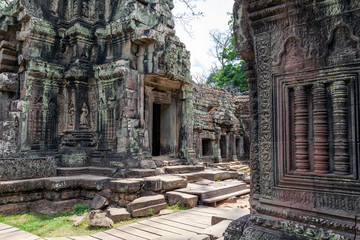 Fototapeta na wymiar Ruiny świątyni Ta Prohm w Kambodży