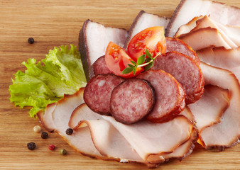 smoked meat and sausages