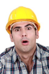 An astonished tradesman