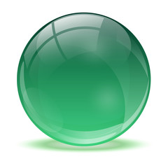3D crystal sphere green
