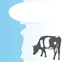 Background with cow - vector illustration