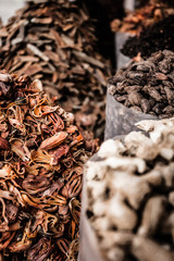 Traditional spices market in India.