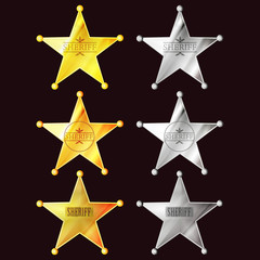 set of stars sheriff signs - 48655713