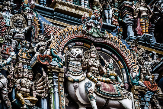 Details of Meenakshi Temple in Madurai, India.