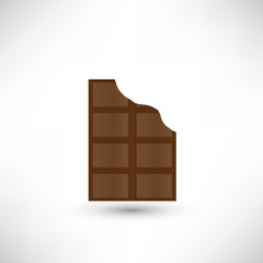 bitten off a piece of delicious chocolate bar