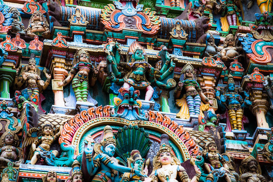 Details of Meenakshi Temple in Madurai, India.