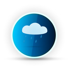 weather blue glossy icon on white background