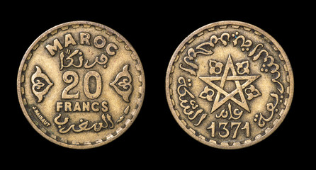 Antique coin of 20 francs