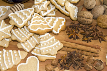 Gingerbread cookies and spices