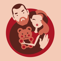 girlfriend holds teddy bear plesent from boyfriend