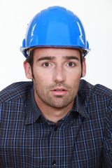 Close-up of builder