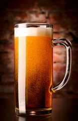 glass of lager on table