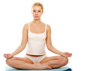 Young woman doing yoga