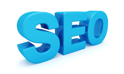 SEO 3D blue letters (Search engine optimization)