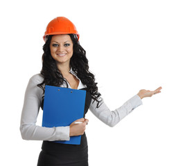 woman gesture of a hand invites