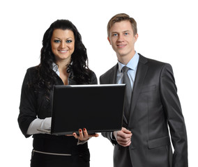 business associates with laptop