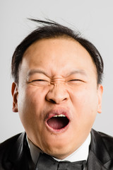 Obraz premium funny man portrait real people high definition grey background