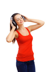 Happy smiling girl dancing