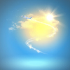 Image of airplane in sky