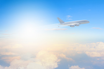Fototapeta premium Image of airplane in sky