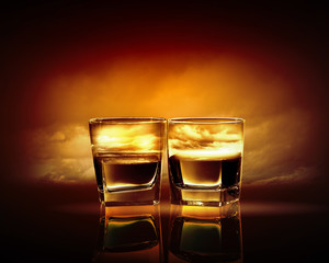Two glasses of whiskey