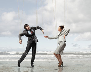 Puppet businesspeople
