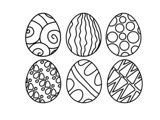 Outline easter eggs vector