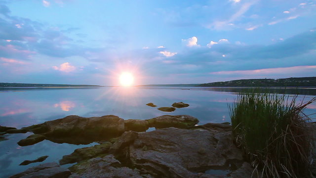 sunset on the river