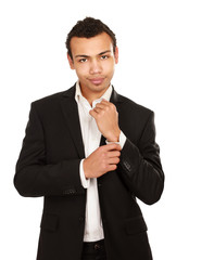 A portrait of a businessman standing