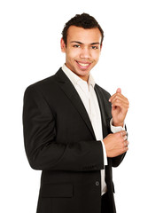 A portrait of a businessman standing