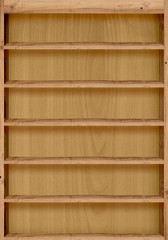 Wood bookshelves vintage