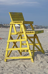 yellow lifeguard chair