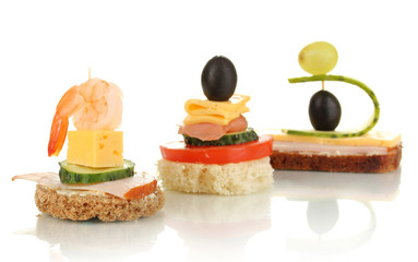 Canapes isolated on white