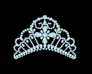 feminine wedding diadem crown on black