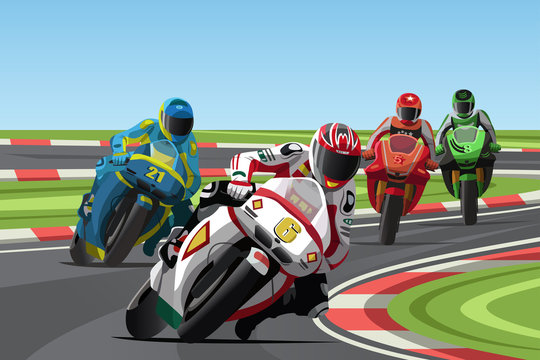 Fototapeta Motorcycle racing