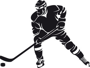 hockey player, silhouette