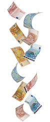 Euro paper currency falling