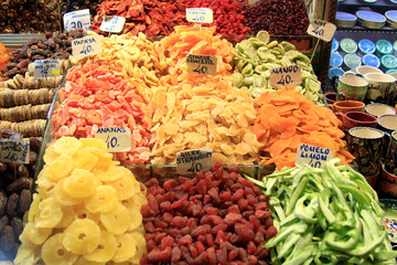 Dried fruits in space market at Grand Bazaar, Istanbul.