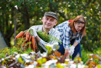  adult man and woman in the garden