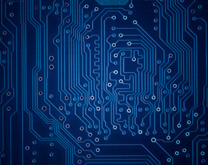 Blue circuit plate background