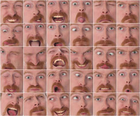 Details of large facial expressions