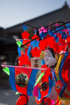 Japanese decoration with a blue sky