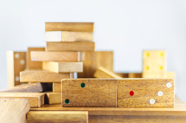 Wooden domino with 2013