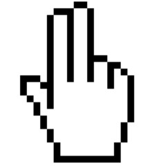 Pixelgrafik Hand - Zweifinger Meldung